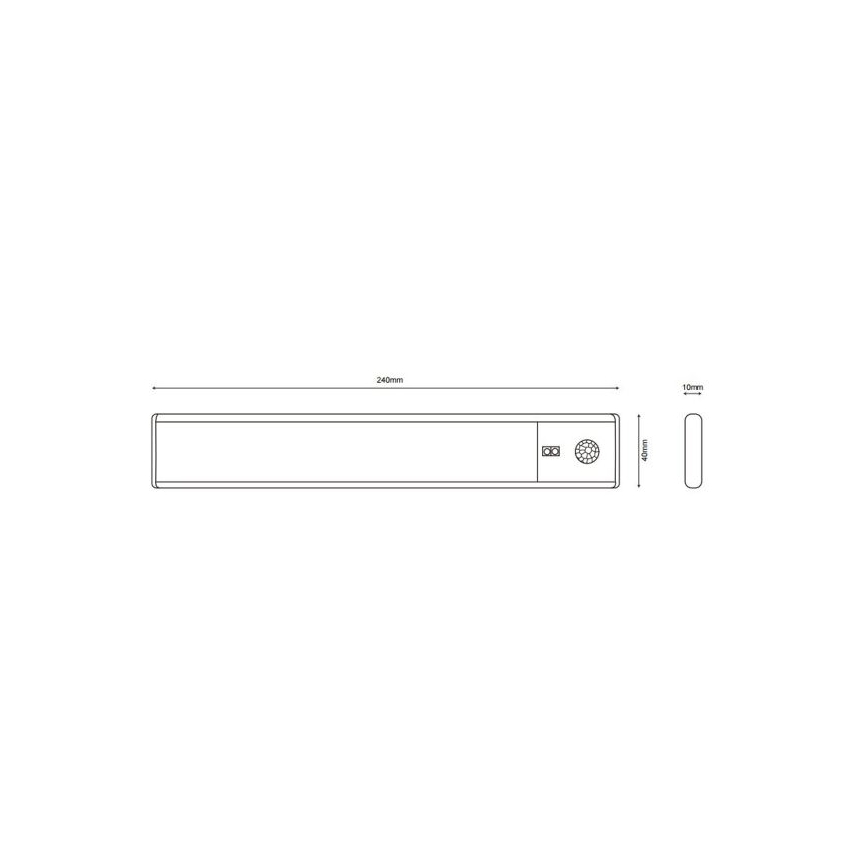 Globo - Luz LED recargable regulable para debajo de armarios de cocina 1,4 W/5 V 1100 mAh 24 cm